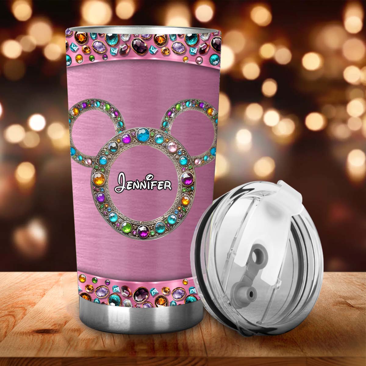 Personalized Pink Mouse Tumbler Custom Name Drinkware for Mom Tumbler GradoCreations