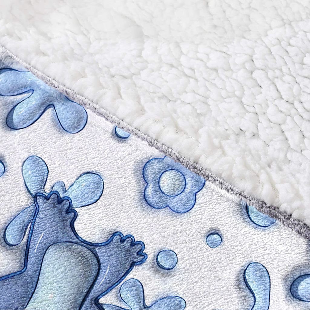 Personalized Blanket Hoodie with Custom Name and Stitch Design Blanket Hoodie GradoCreations