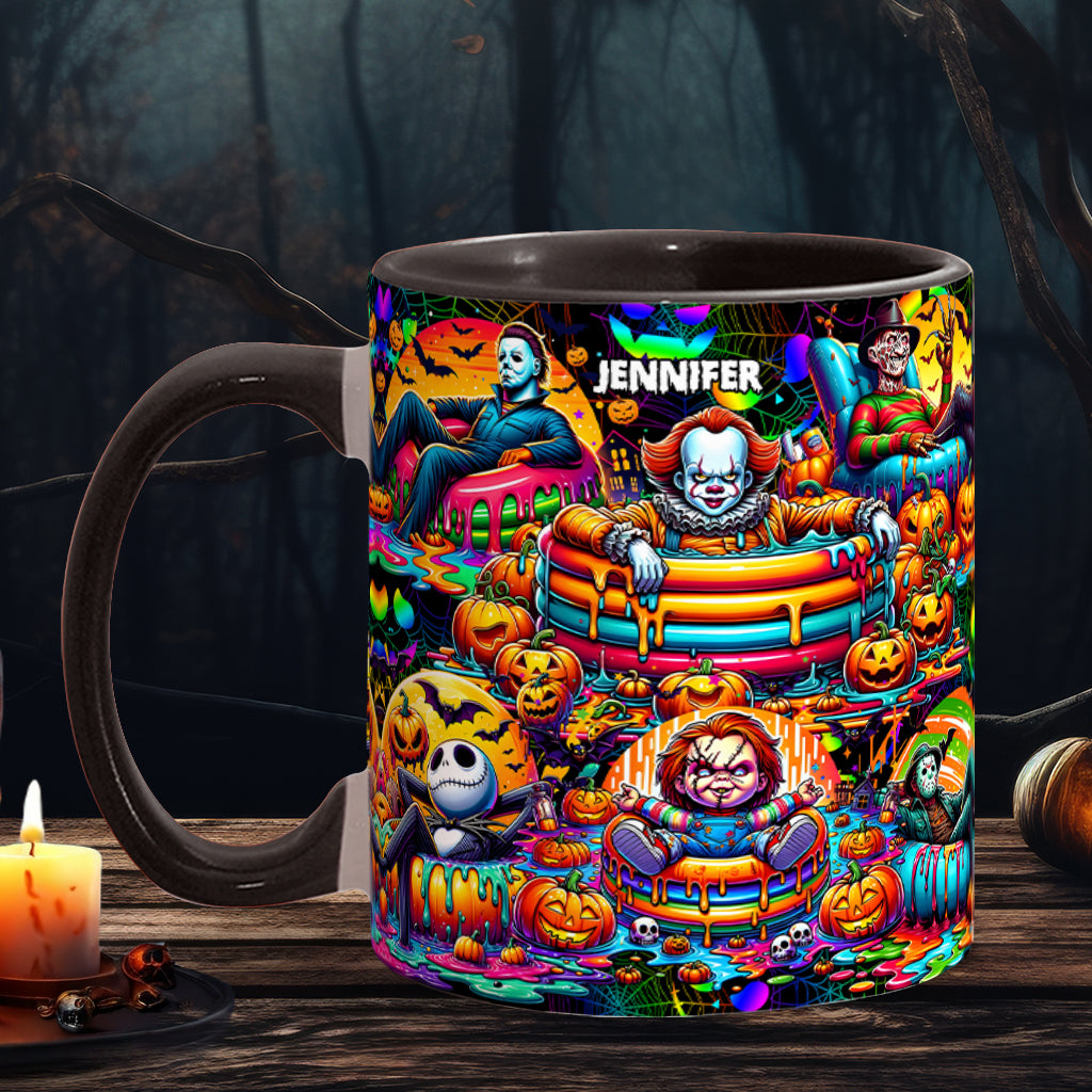 Personalized Halloween Accent Mug Custom Name Unique Gift Accent Mug GradoCreations