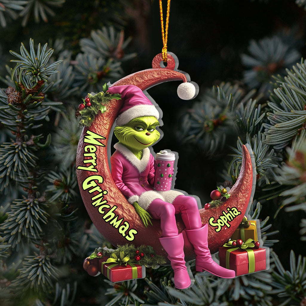 Personalized Grinch Christmas Ornament Custom Name Gift Ornament GradoCreations
