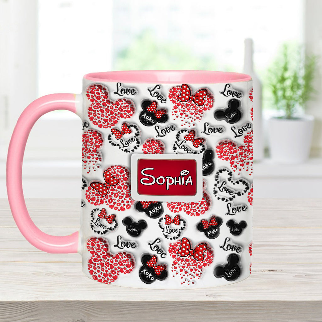 Personalized Mouse Accent Mug Custom Name Gift for Her Accent Mug GradoCreations