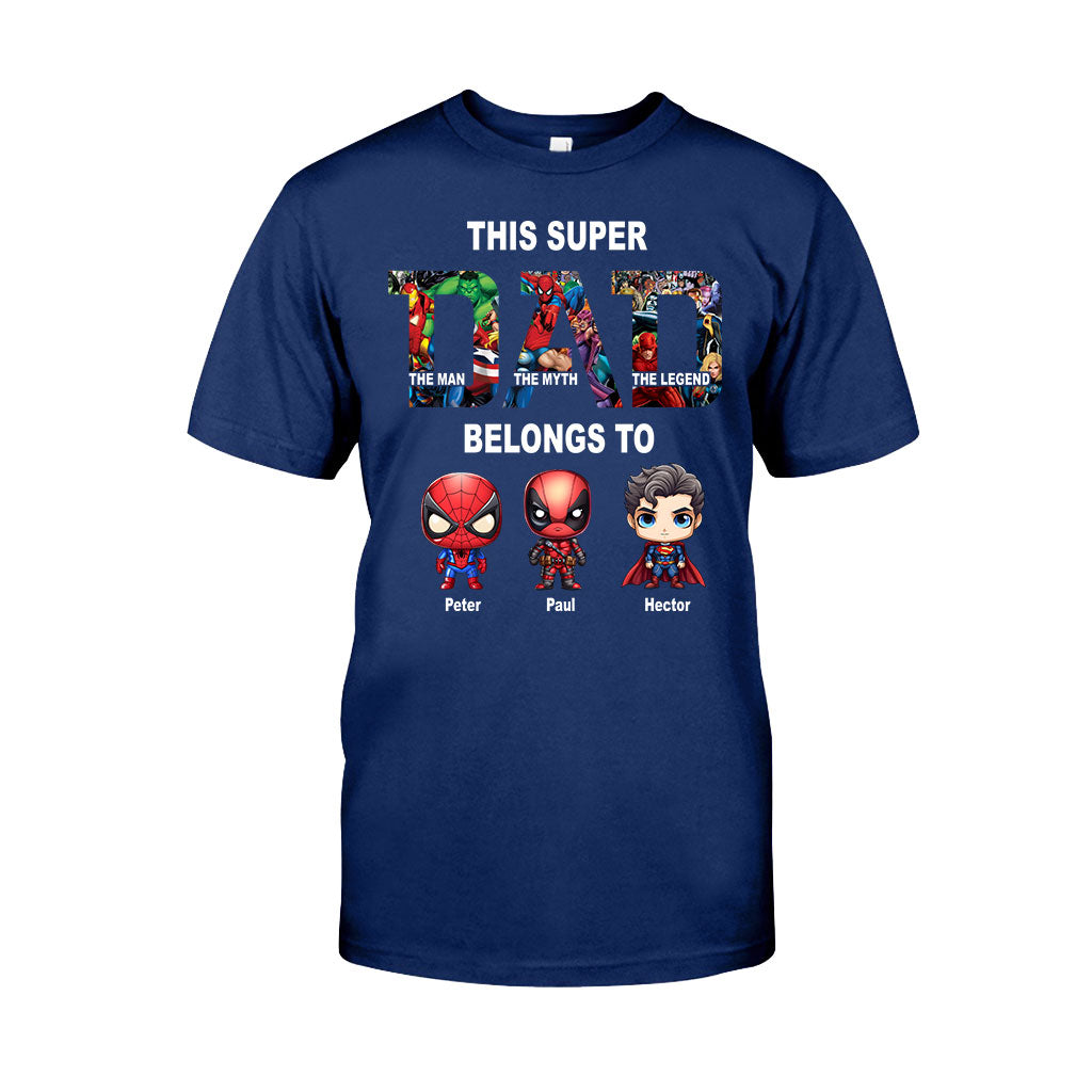 Personalized Super Dad T-shirt Custom Names Gift for Father's Day T-shirt & Hoodie GradoCreations