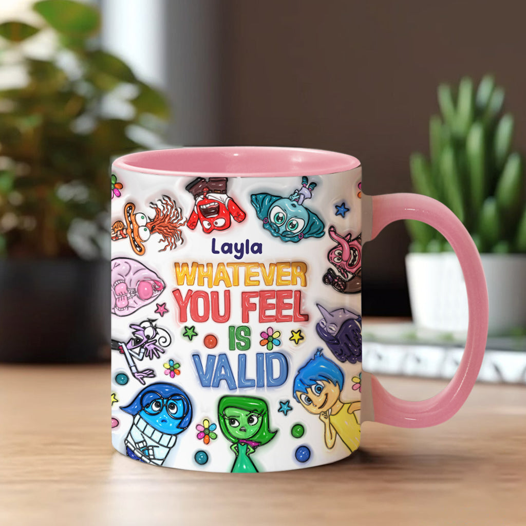 Personalized Accent Mug Whatever You Feel Valid Gift for Kids Accent Mug GradoCreations