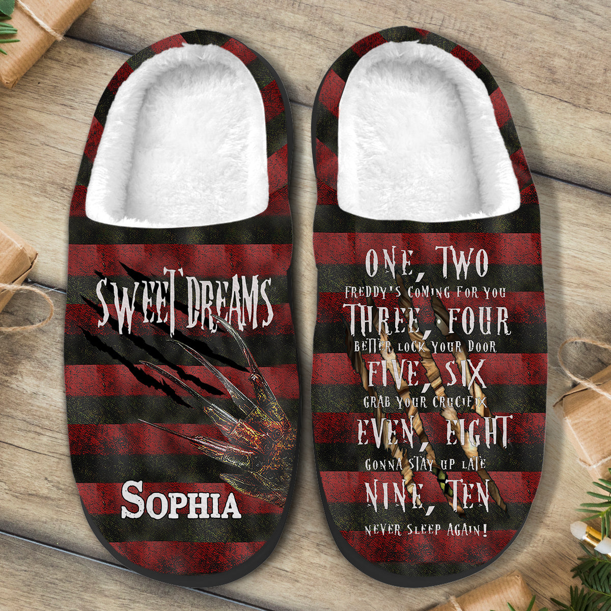 Personalized Sweet Dreams Slippers Custom Name Cozy Gift Slippers GradoCreations