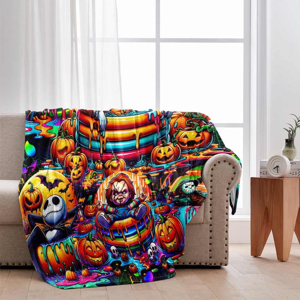 Personalized Halloween Blanket Custom Name Cozy Gift for Friends Blanket GradoCreations