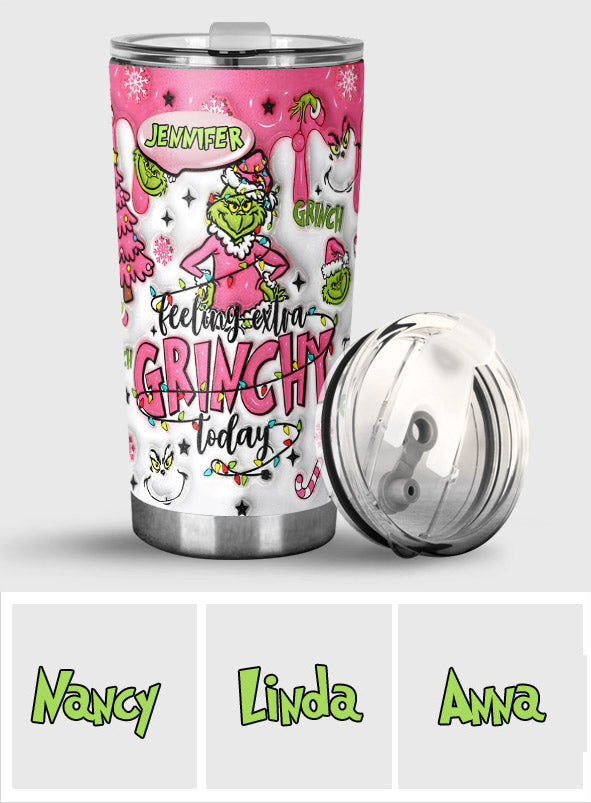 Personalized Grinch Tumbler Custom Name Holiday Drinkware Tumbler GradoCreations