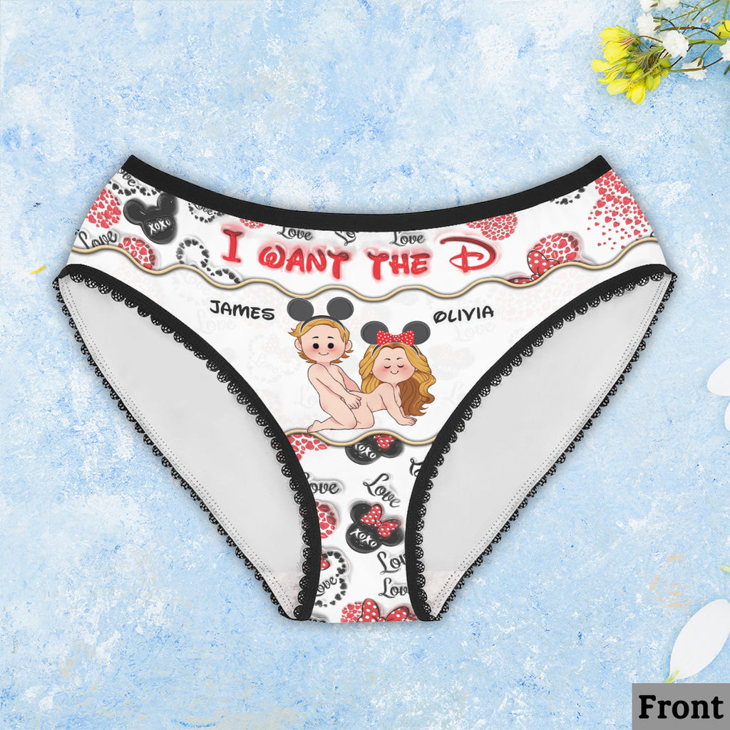 Personalized Lace Border Women's Briefs Custom Name Gift for Her Lace Border Women Briefs GradoCreations