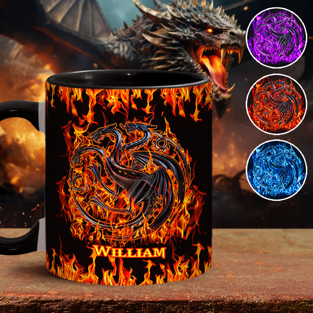 Personalized Fire & Blood Game Accent Mug Custom Name Gift Accent Mug GradoCreations