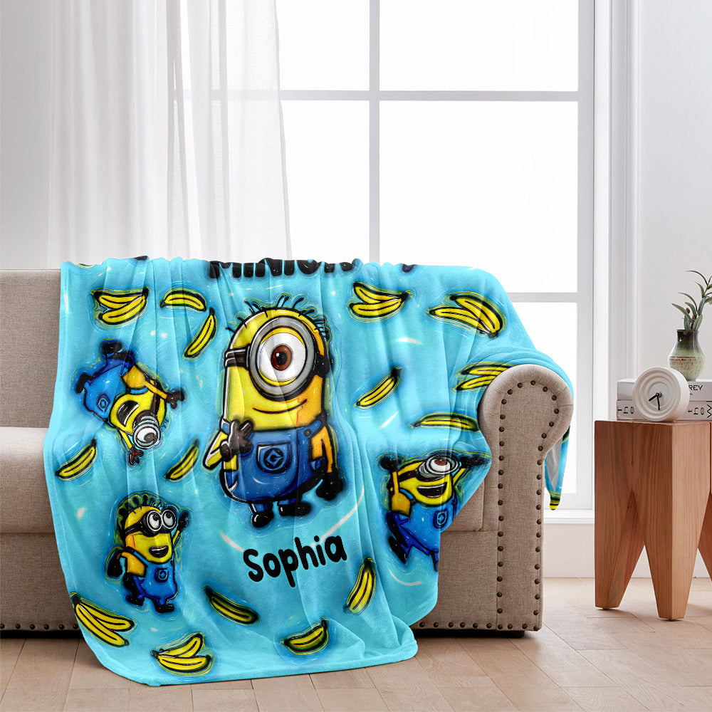 Personalized One In A Minion Blanket Custom Name Gift Blanket GradoCreations