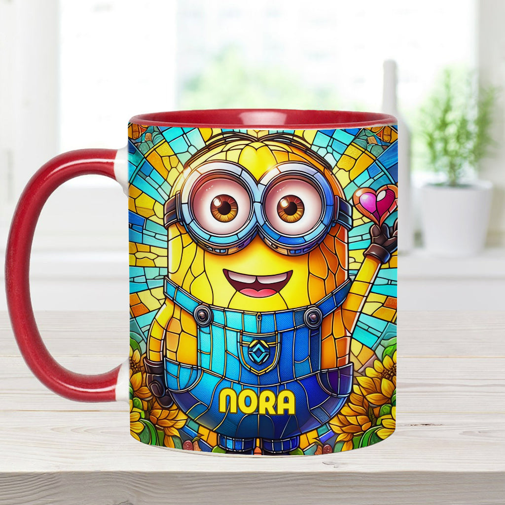 Personalized Minion Accent Mug Custom Name Gift for Kids Accent Mug GradoCreations