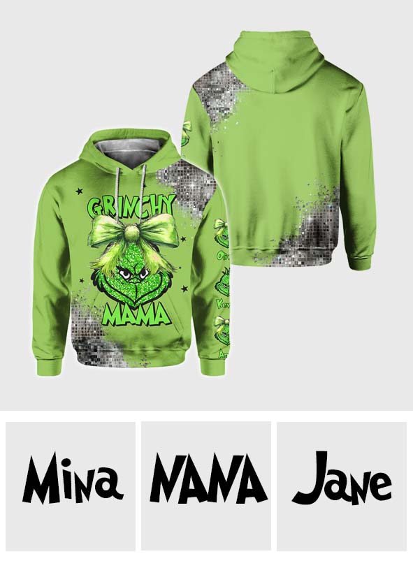 Personalized Grinch All Over Shirt Custom Christmas Gift for Mom All Over Shirt GradoCreations