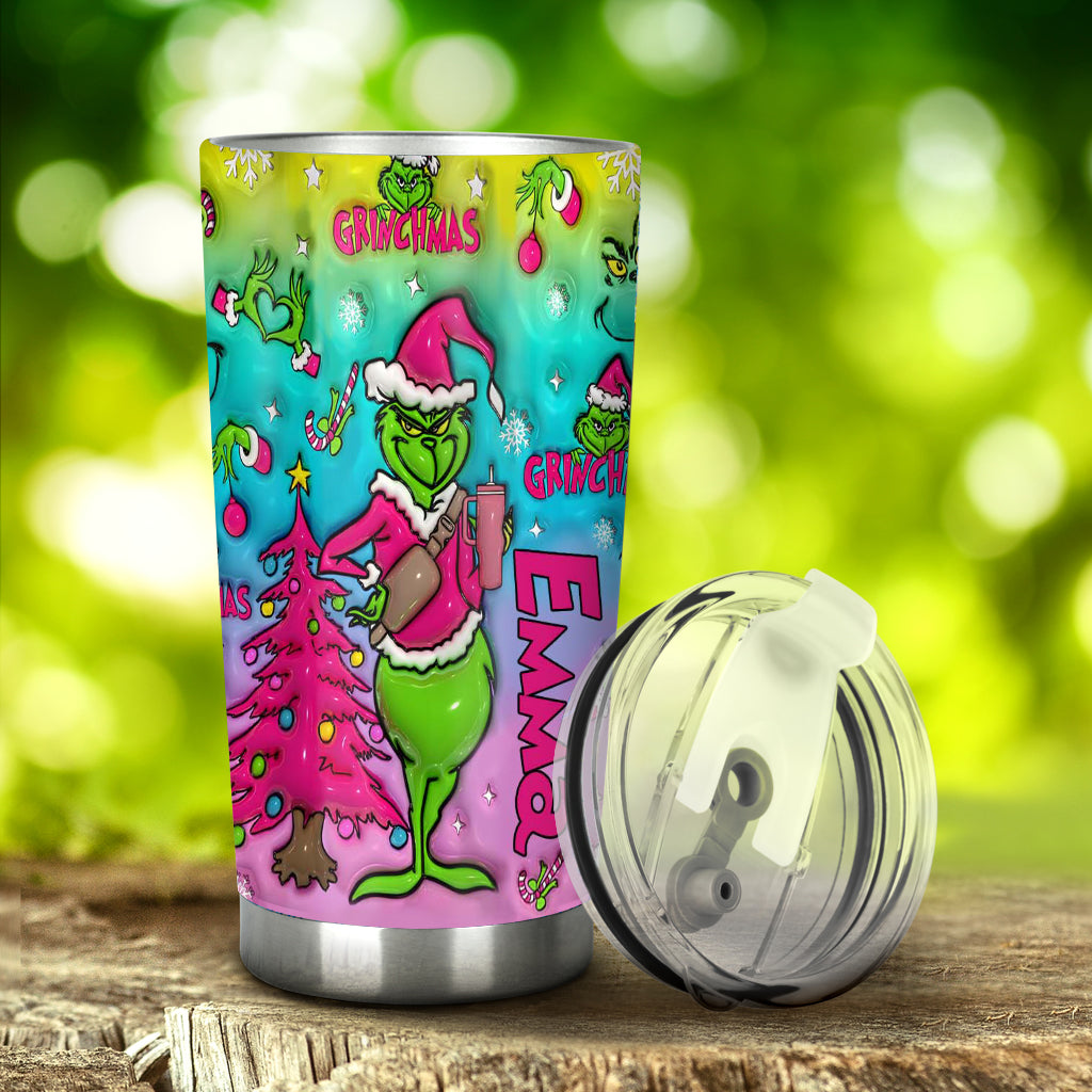 Personalized Grinch Christmas Tumbler Custom Name Gift Tumbler GradoCreations