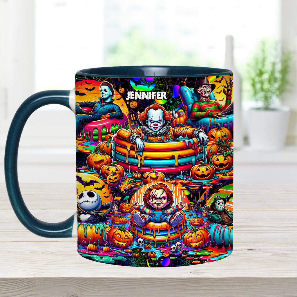 Personalized Halloween Accent Mug Custom Name Unique Gift Accent Mug GradoCreations