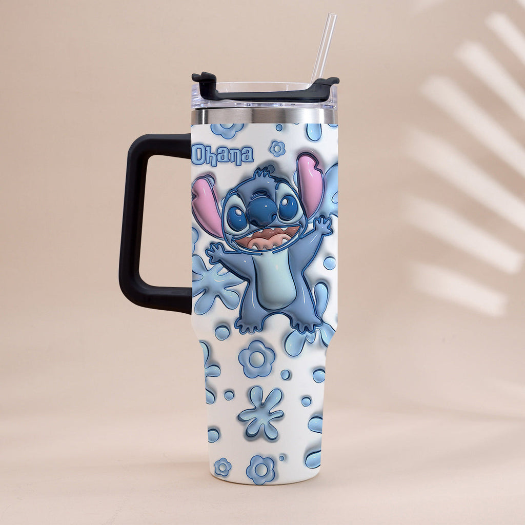 Personalized Ohana Tumbler with Handle Custom Design Gift Tumbler With Handle GradoCreations