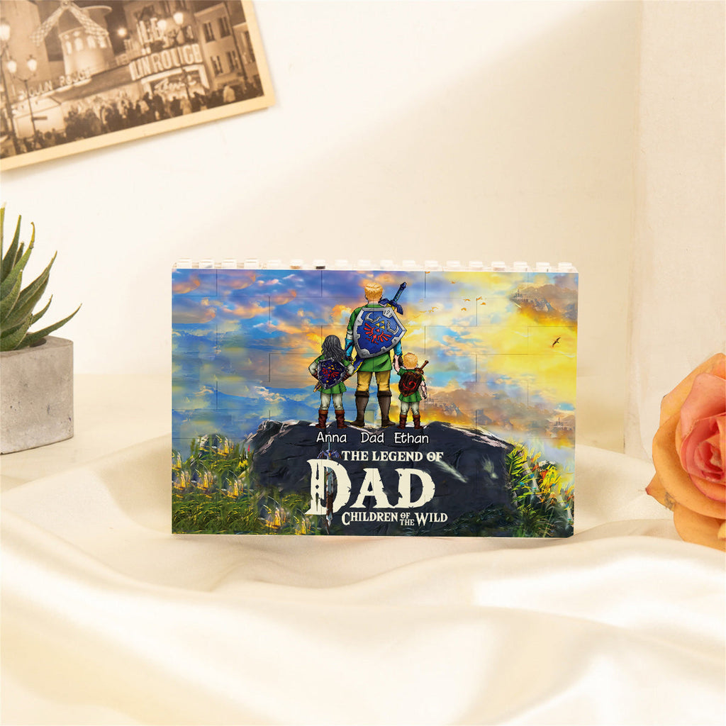 Personalized Building Brick Block Best Dad Ever Gift Idea One-sided Rectangle Building Brick Blocks GradoCreations