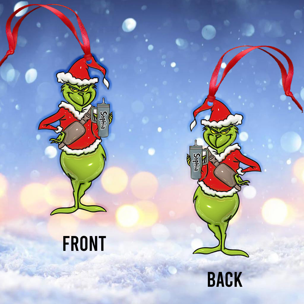 Personalized Grinch Christmas Ornament Custom Name Gift Ornament GradoCreations