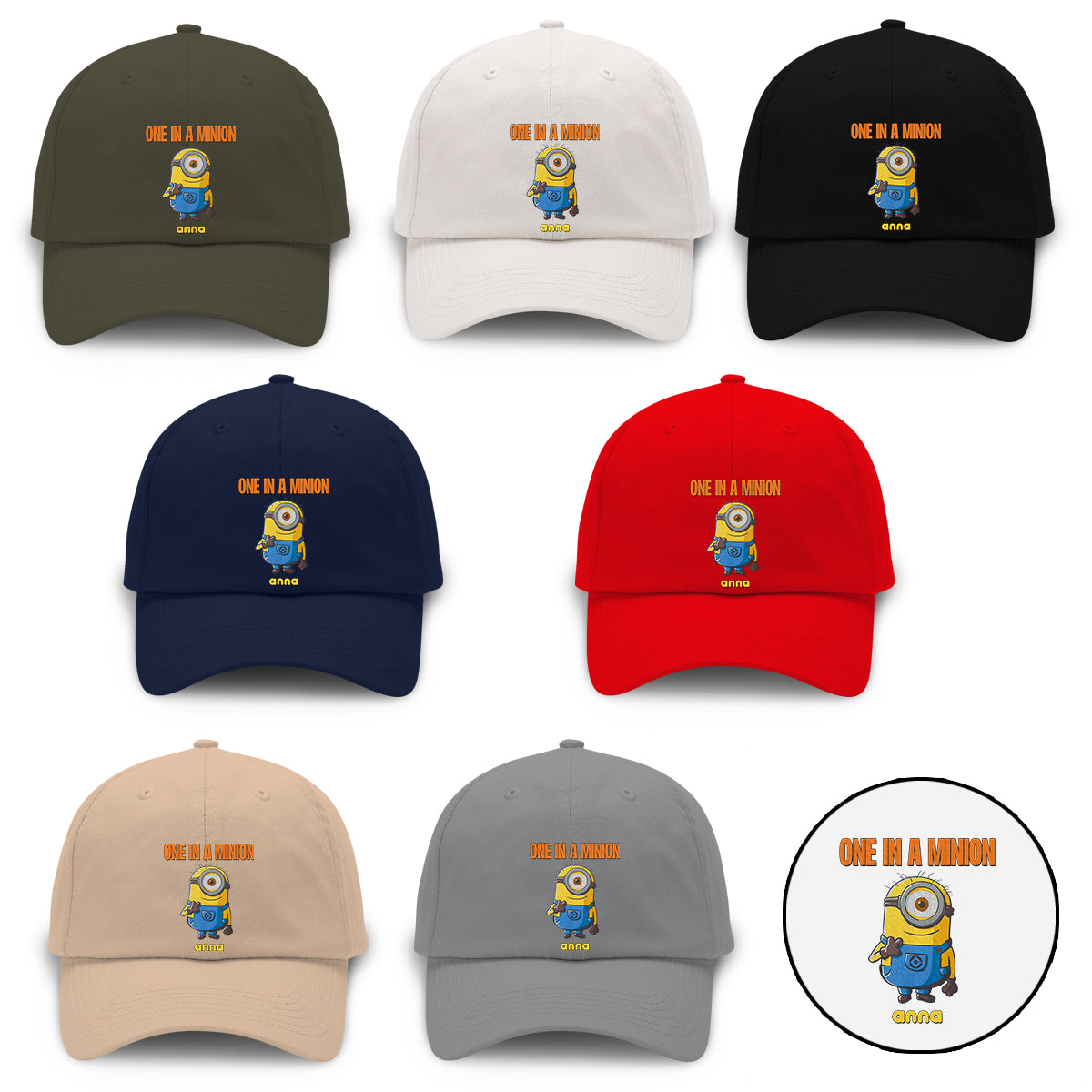 Personalized One In A Minion Embroidered Cap Gift for Kids Embroidered Classic Cap GradoCreations