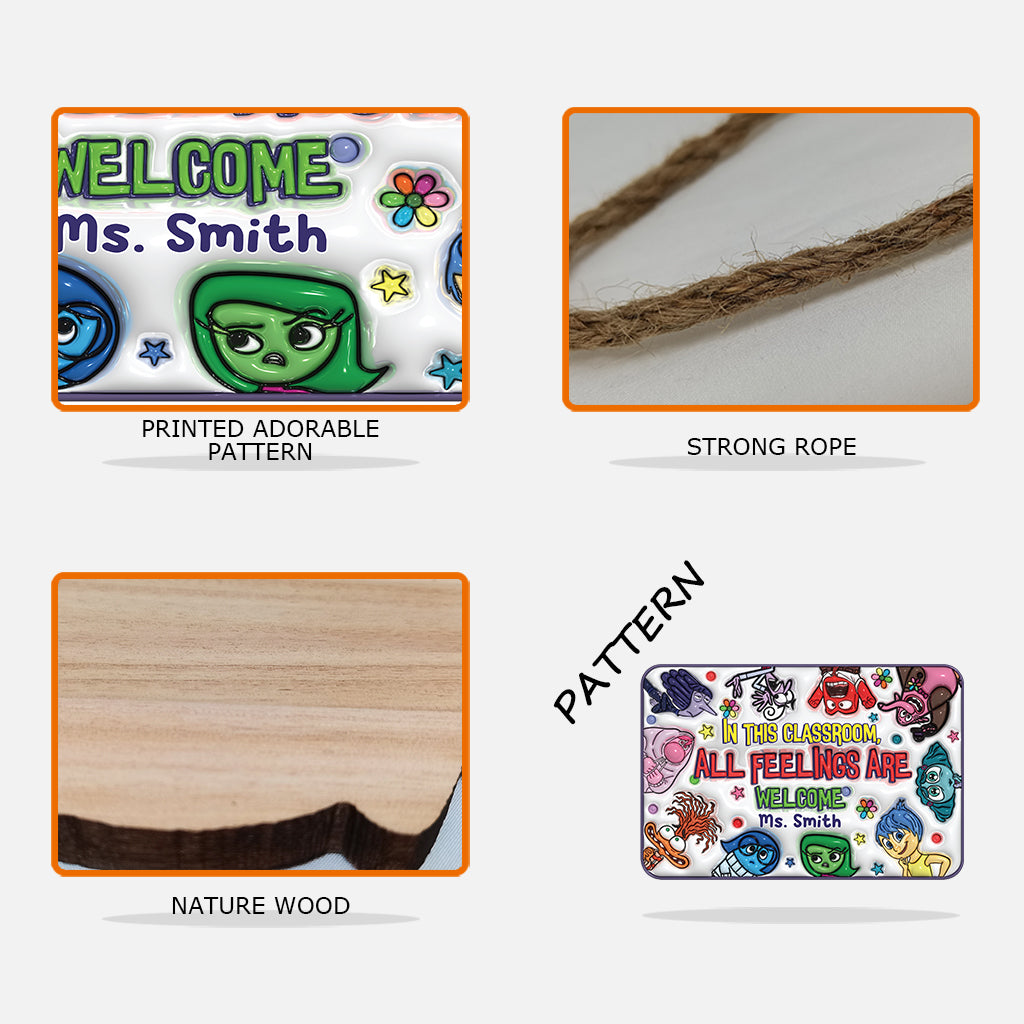 Personalized Classroom Wood Sign Custom Name Welcome Gift for Teacher Wood Sign GradoCreations