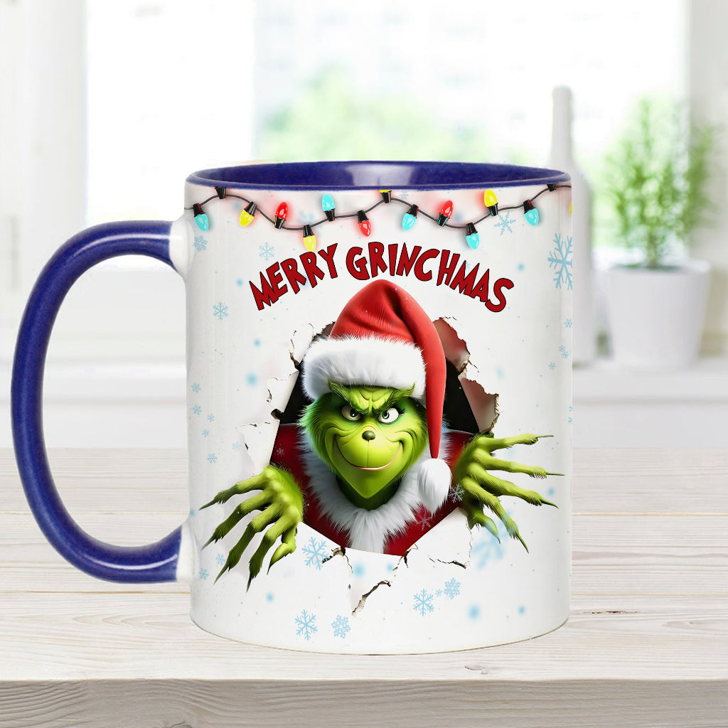 Personalized Merry Grinchmas Accent Mug Custom Name Gift Accent Mug GradoCreations