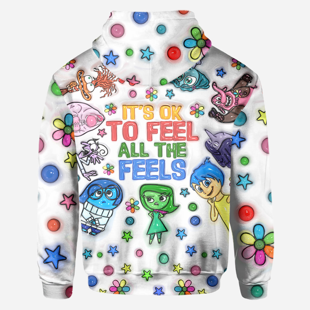 Personalized All Over Shirt with Fun 'All The Feels' Design for Kids All Over Shirt GradoCreations