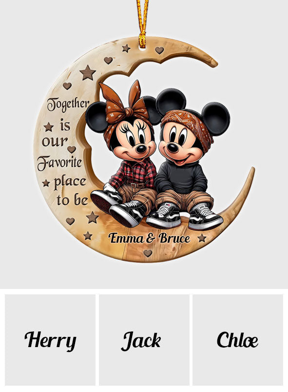 Personalized Acrylic Moon Ornament Custom Name Gift for Couples Ornament GradoCreations