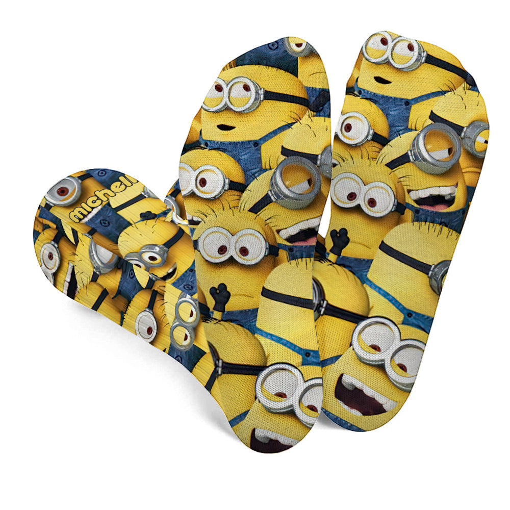 Personalized Cute Monster Socks Custom Name Gift for Kids Socks GradoCreations