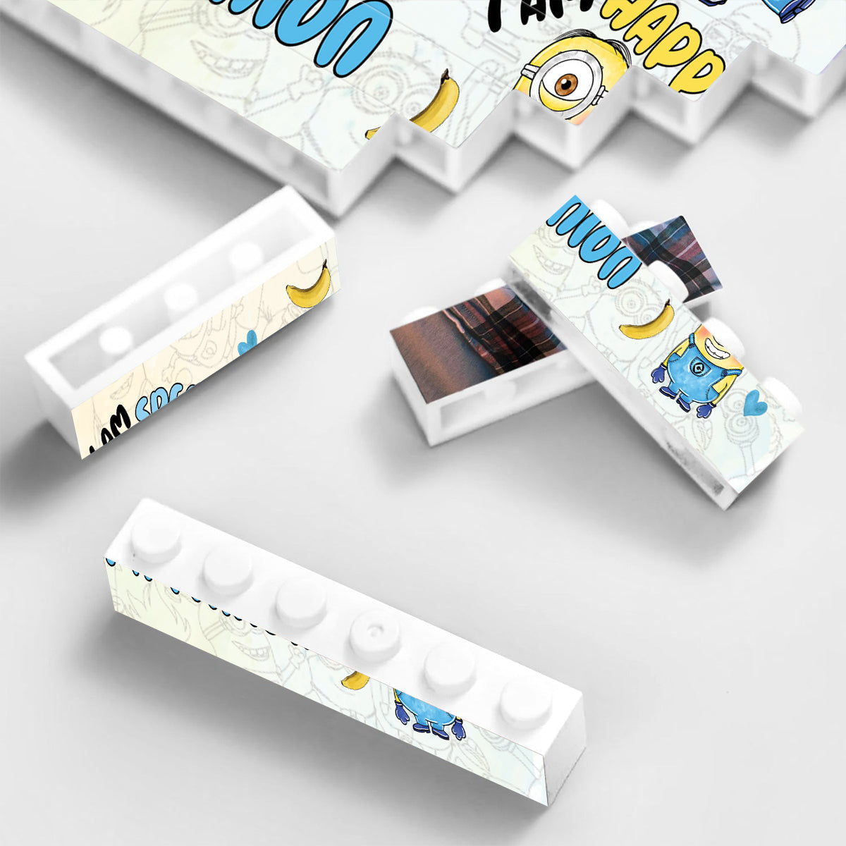 Personalized Minions Building Brick Block Custom Design Gift One-sided Rectangle Building Brick Blocks GradoCreations