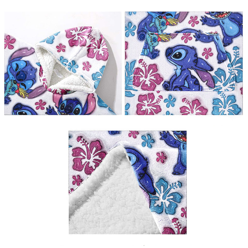 Personalized Ohana Blanket Hoodie Ultra-Soft Custom Gift for Kids Blanket Hoodie GradoCreations
