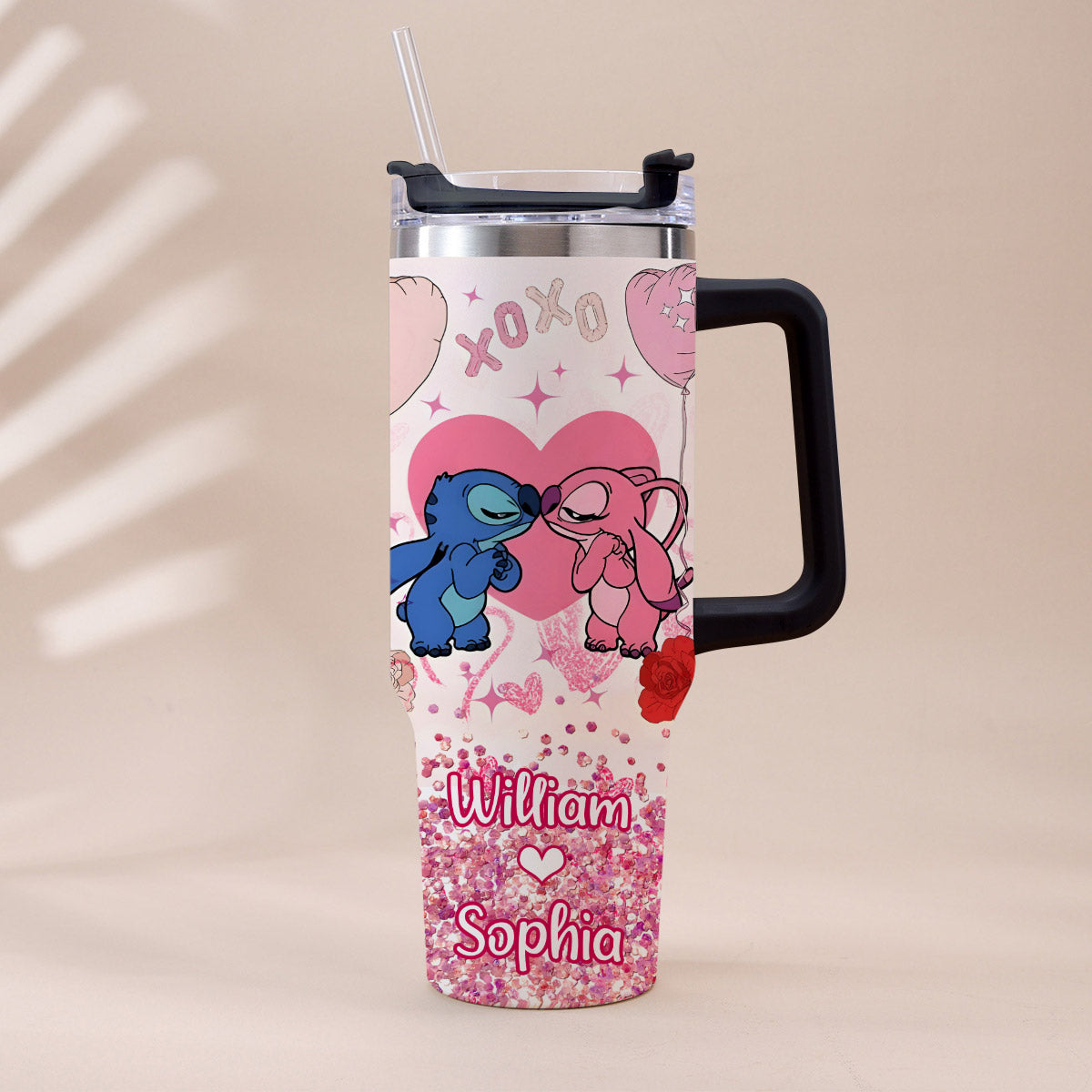 Personalized Ohana Tumbler with Handle Custom Name Gift for Couples Tumbler With Handle GradoCreations