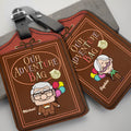 Personalized Leather Luggage Tag Custom Name Adventure Gift Leather Luggage Tag GradoCreations