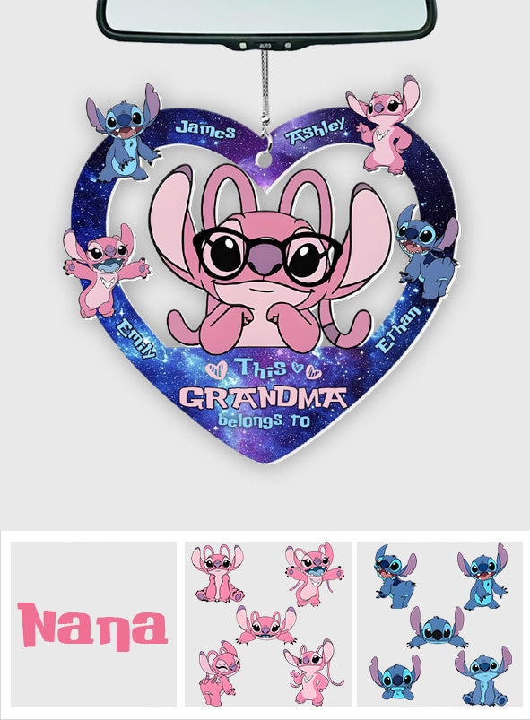 Customizable Grandma Car Ornament Gift for Grandma | Acrylic Heart Design One-sided Car Ornament GradoCreations
