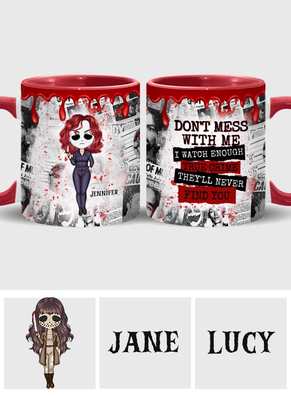 Personalized Accent Mug with Unique True Crime Design Accent Mug GradoCreations