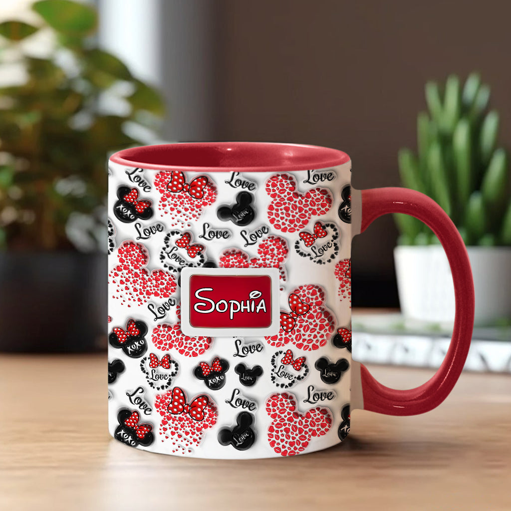 Personalized Mouse Accent Mug Custom Name Gift for Her Accent Mug GradoCreations