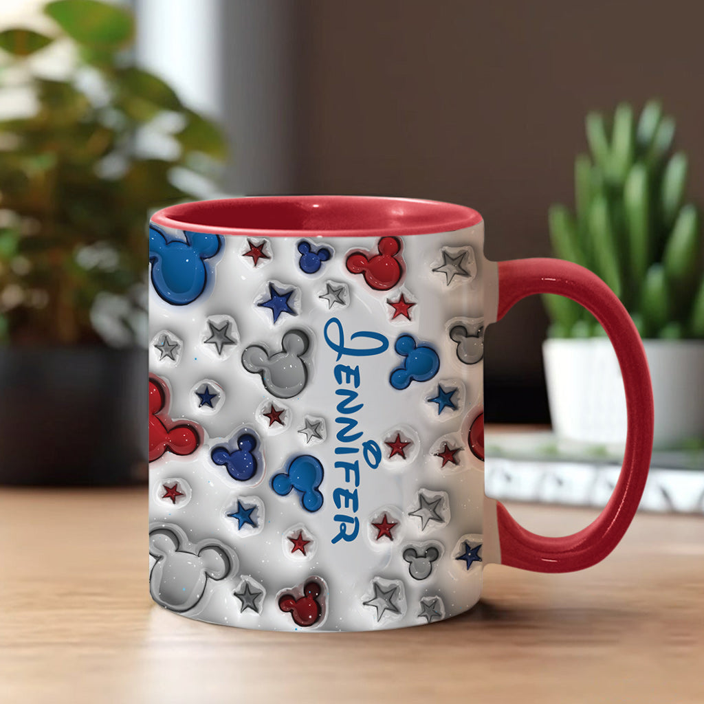 Personalized Mickey Mouse Accent Mug Custom Name Star Design Gift Accent Mug GradoCreations