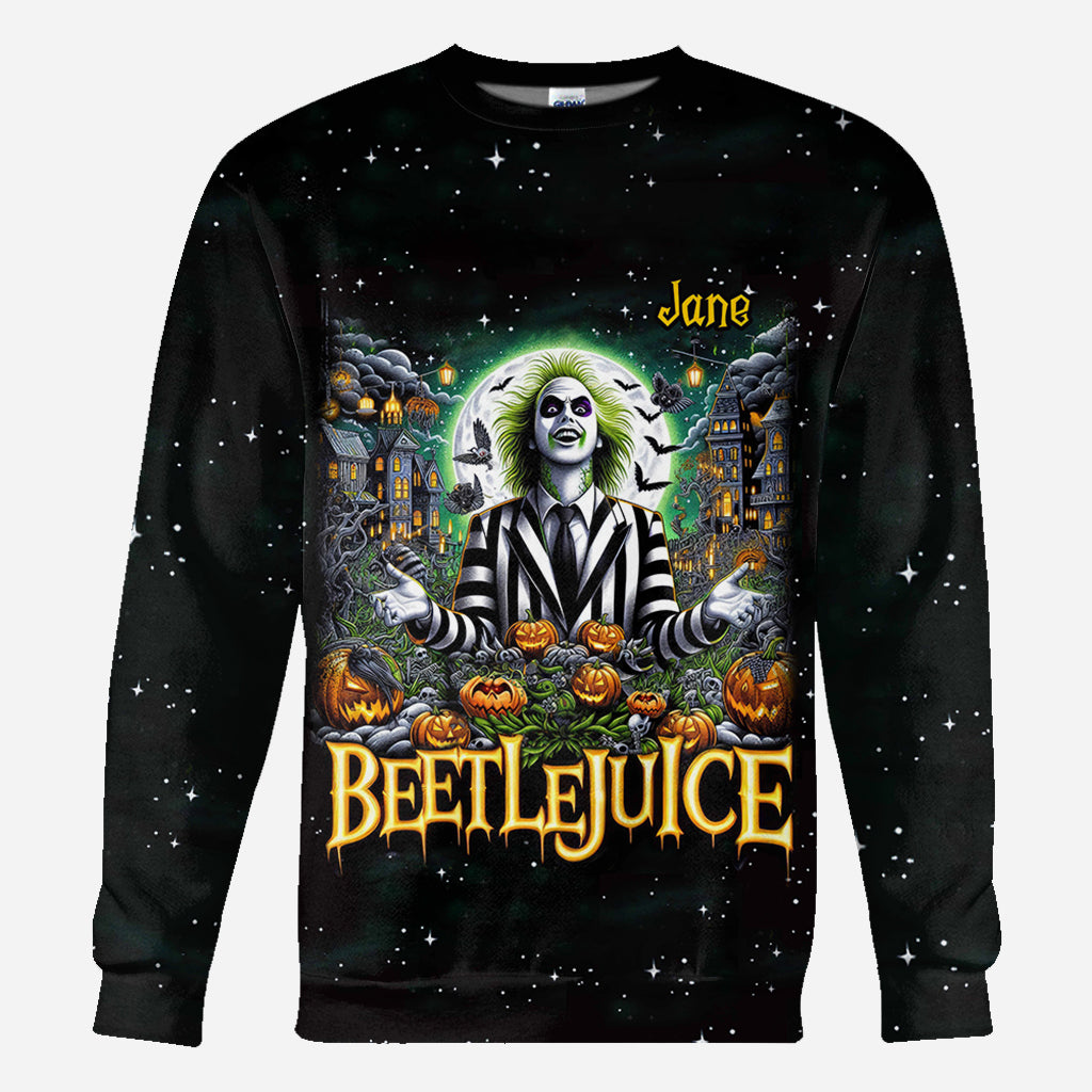 Personalized Beetlejuice All Over Shirt Custom Name Halloween Gift All Over Shirt GradoCreations
