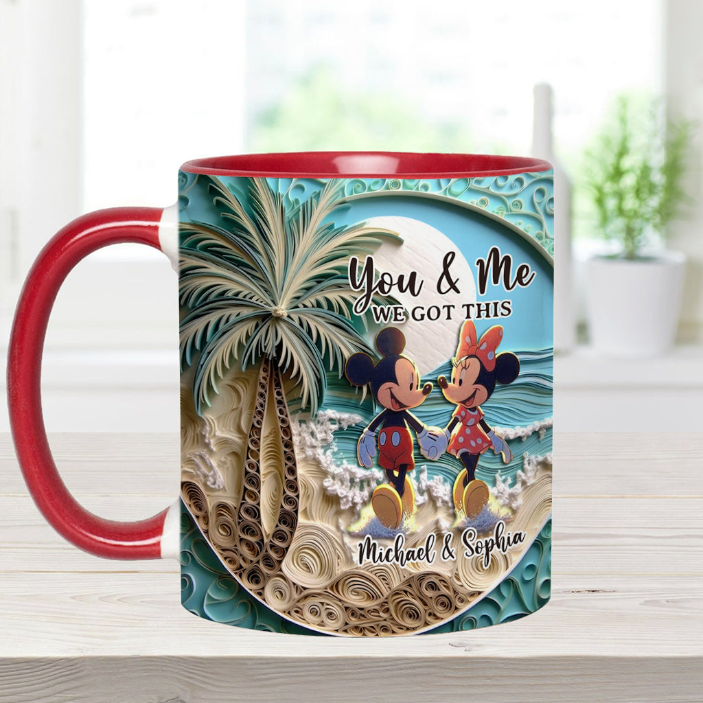 Personalized Couple Beach Scene Accent Mug Custom Names Gift Accent Mug GradoCreations