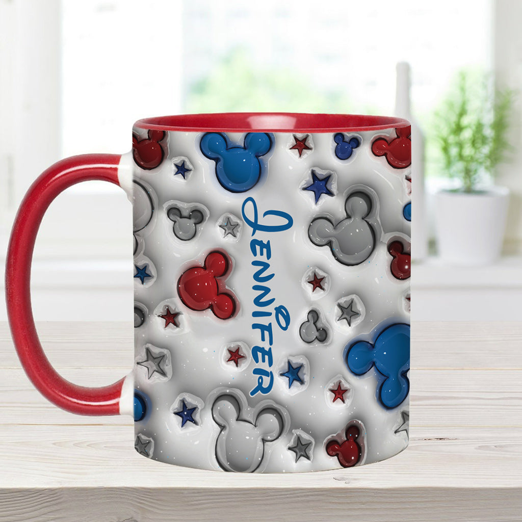 Personalized Mickey Mouse Accent Mug Custom Name Star Design Gift Accent Mug GradoCreations