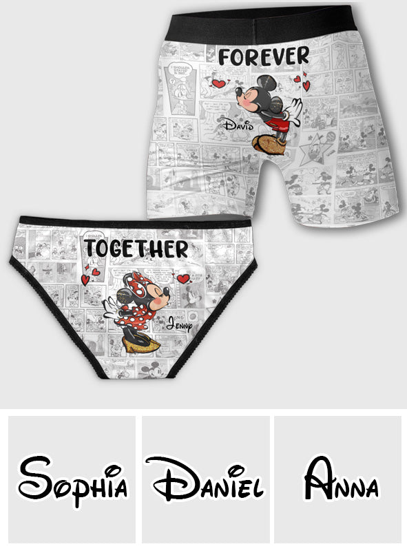 Personalized Lace Border Briefs Set for Couples | Custom Gift Lace Border Women Briefs And Men’s Boxer Briefs GradoCreations