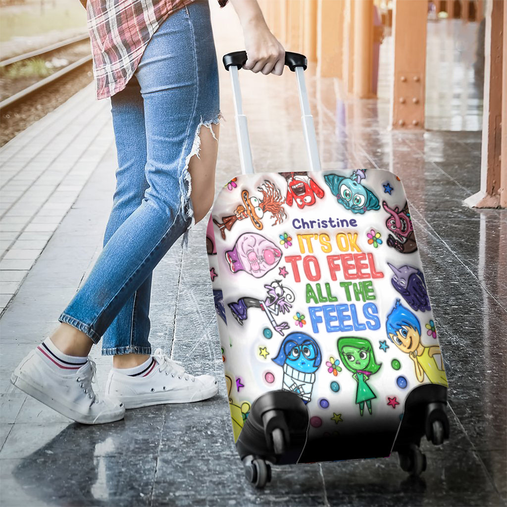 Personalized Luggage Cover Custom Name Colorful Design Gift Luggage Cover GradoCreations