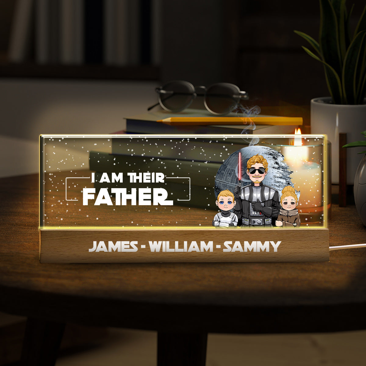 Personalized LED Night Light Custom Name Gift for Dad Custom LED Night Light GradoCreations