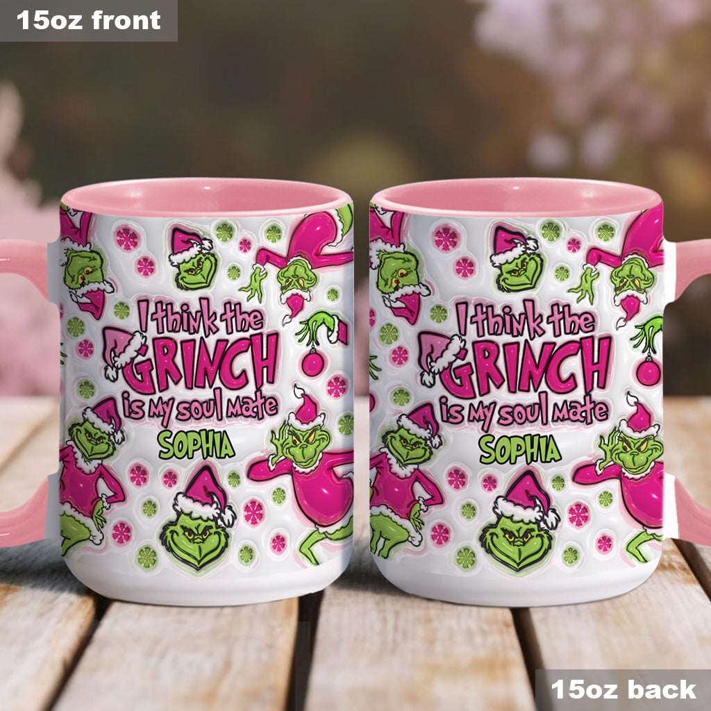 Personalized Grinch Accent Mug Custom Name Christmas Gift Accent Mug GradoCreations
