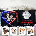 Personalized Star Wars Throw Pillow Custom Names Gift for Couples Throw Pillow GradoCreations