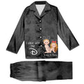 Personalized Satin Pajama Set for Couples with Custom Names & Design Button Down Pajamas GradoCreations