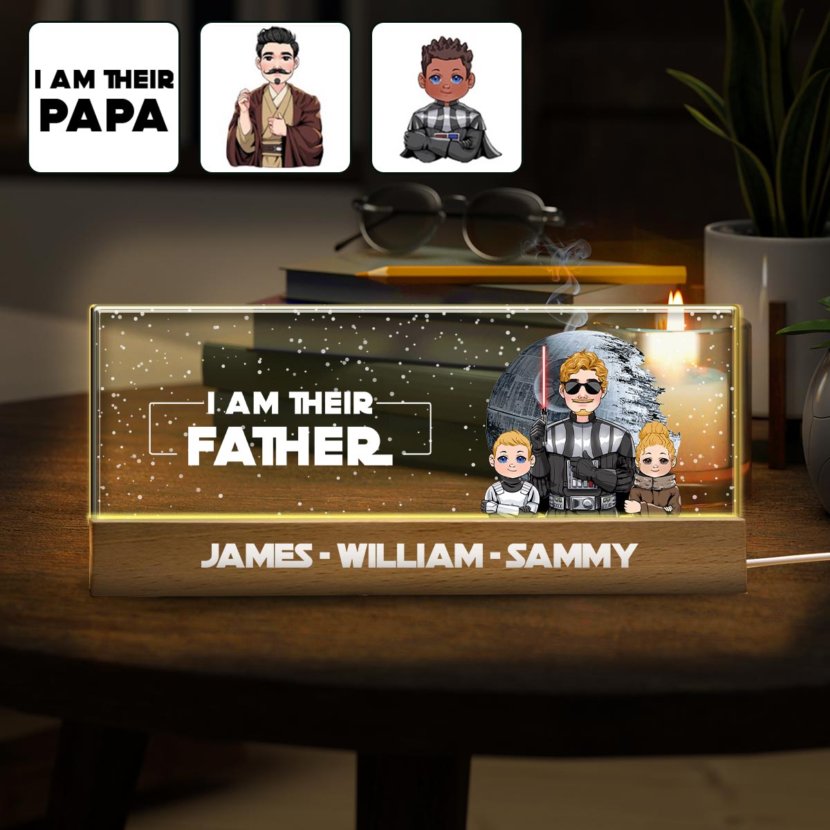 Personalized LED Night Light Custom Name Gift for Dad Custom LED Night Light GradoCreations