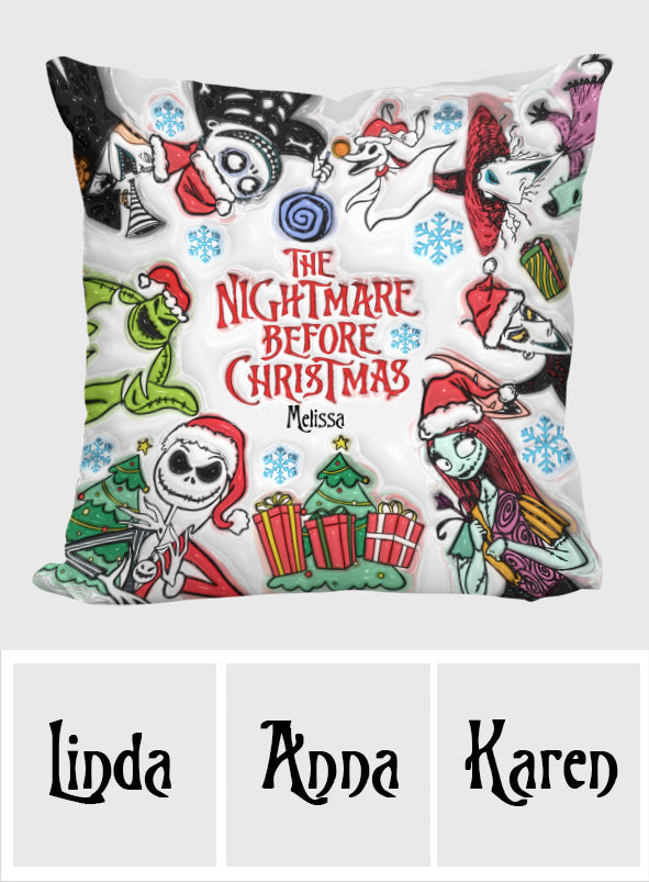 Personalized Nightmare Before Christmas Throw Pillow Gift Throw Pillow GradoCreations
