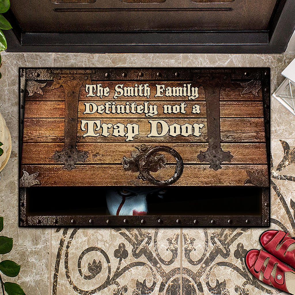 Personalized Family Doormat Funny Trap Door Design Custom Name Doormat GradoCreations