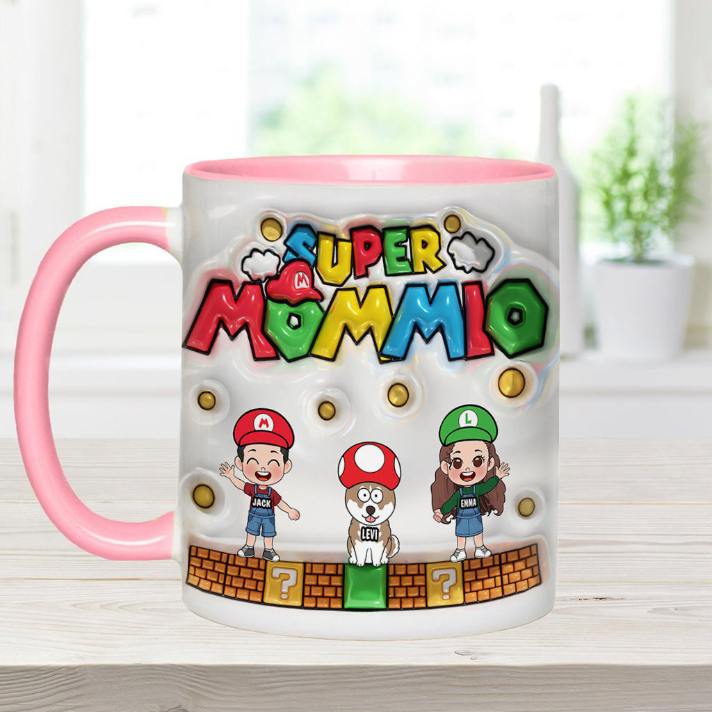 Personalized Super Mommy Accent Mug Custom Name Gift for Mom Accent Mug GradoCreations