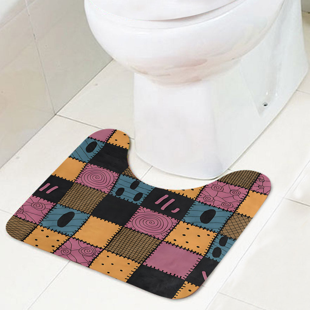 Personalized Nightmare Bathroom Curtain & Mats Set for Couples Bathroom Curtain & Mats Set GradoCreations