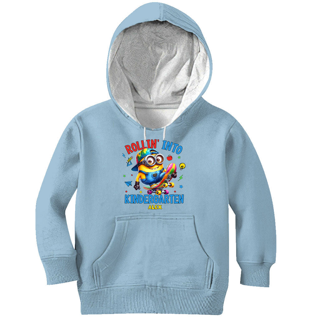Personalized Kids T-Shirt Rollin Into Kindergarten Custom Name T-shirt & Hoodie GradoCreations