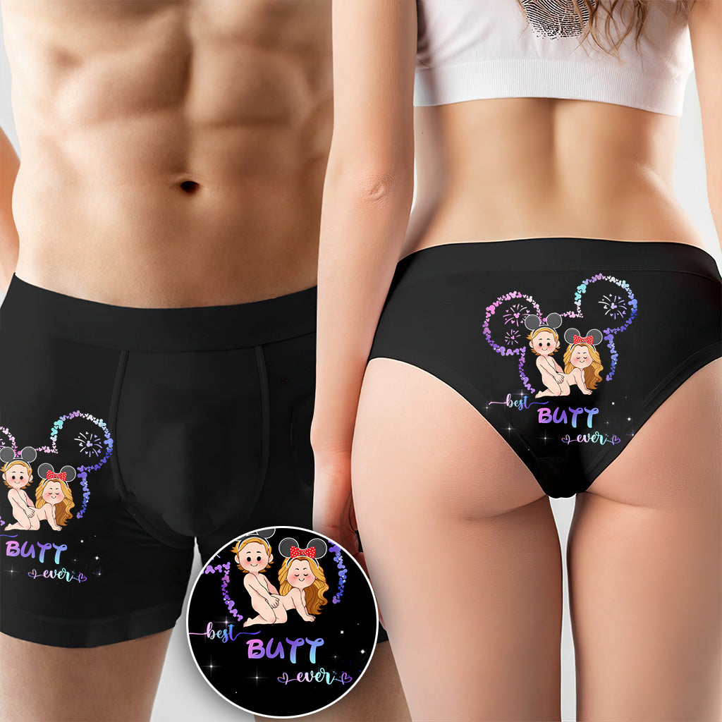 Personalized Lace Border Women's Briefs & Men's Boxers Gift for Couples Lace Border Women Briefs And Men’s Boxer Briefs GradoCreations